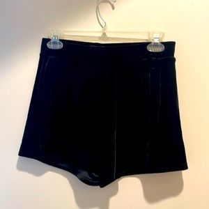 Black suede shorts